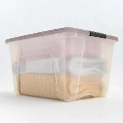 Iris® Stack & Pull™ Storage Box, 13.4 Gallon, Clear/Gray