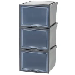 Iris® Storage Bins With Sliding Doors, 14-1/4