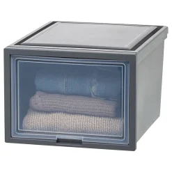 Iris® Storage Bins With Sliding Doors, 14-1/4