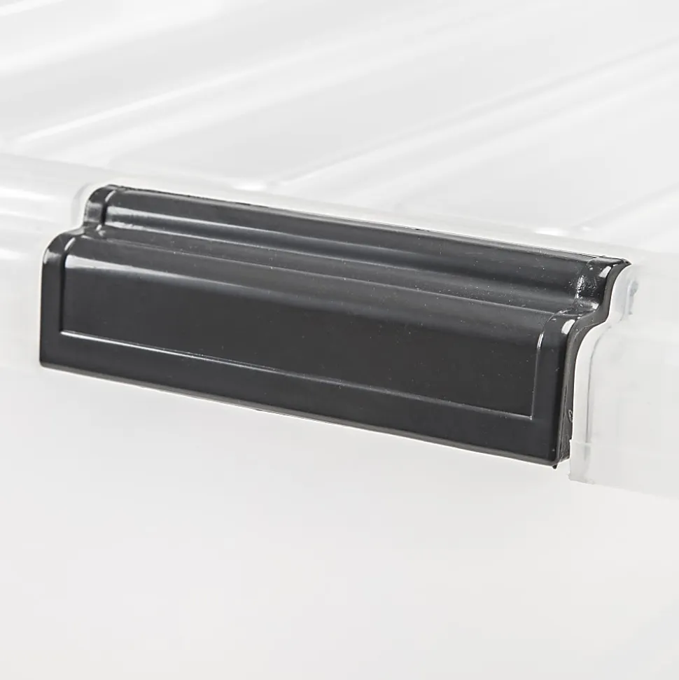 Iris® Storage Boxes With Lift-Off Lids, 26 1/10" x 17 1/2" x 11 1/4", Clear, Case Of 5