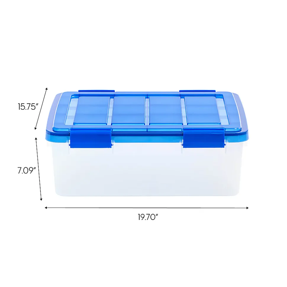 Iris Ultimate WeatherPro Storage Boxes, 19-5/8”L x 16-3/16”W x 14-1/4”H, 26.5 Qt, Clear