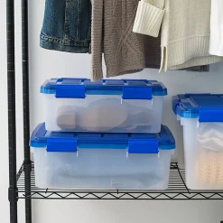 Iris Ultimate WeatherPro Storage Boxes, 19-5/8”L x 16-3/16”W x 14-1/4”H, 26.5 Qt, Clear
