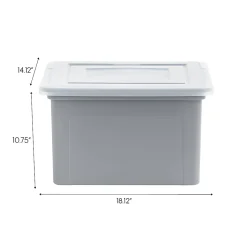 Iris USA® File Boxes, 35 Qt, 28-15/16”L x 21”W x 17-11/16”H, Gray, Pack Of 3 Boxes