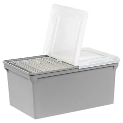Iris USA® File Boxes, 44 Qt, 31-1/2”L x 17-5/16”W x 13”H, Gray, Pack Of 4 Boxes