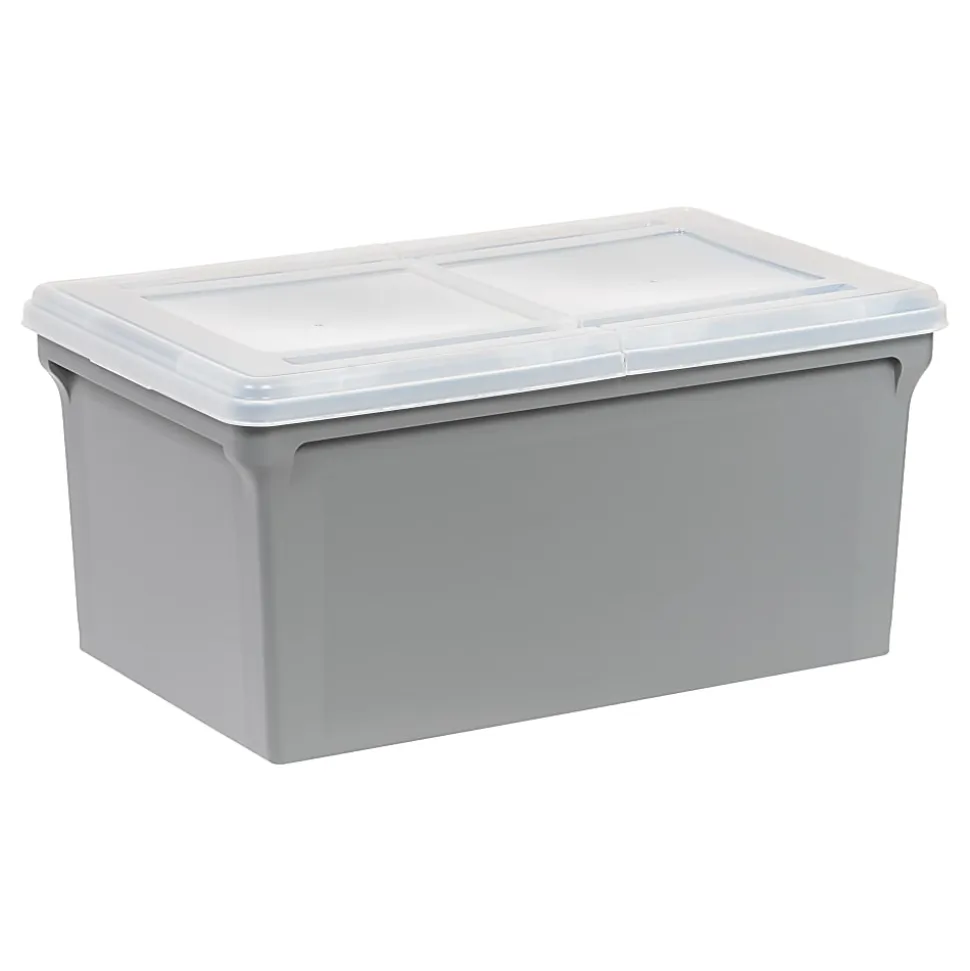 Iris USA® File Boxes, 44 Qt, 31-1/2”L x 17-5/16”W x 13”H, Gray, Pack Of 4 Boxes