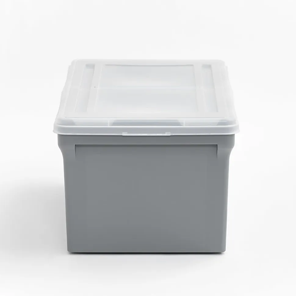 Iris USA® File Boxes, 44 Qt, 31-1/2”L x 17-5/16”W x 13”H, Gray, Pack Of 4 Boxes