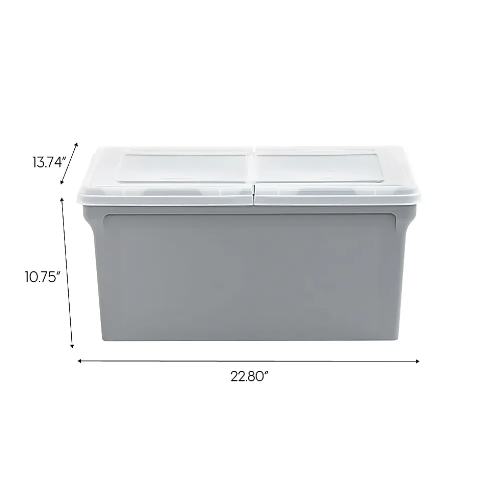 Iris USA® File Boxes, 44 Qt, 31-1/2”L x 17-5/16”W x 13”H, Gray, Pack Of 4 Boxes