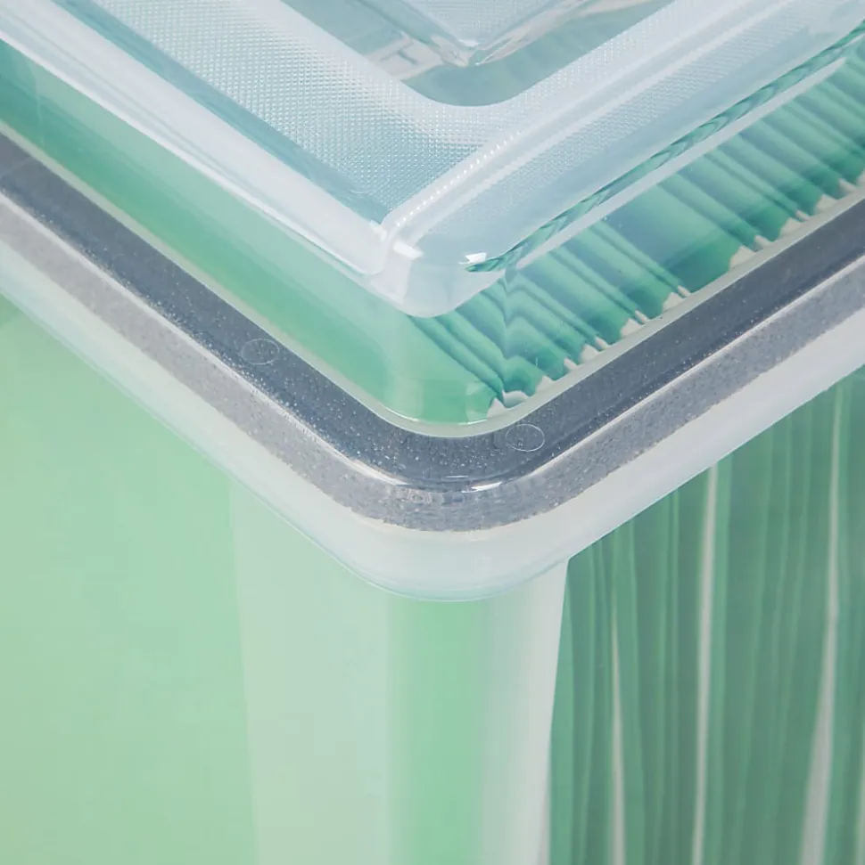 Iris® Weathertight® Mobile Storage File Box, 11 1/2" x 13 3/4" x 10 7/16", Clear
