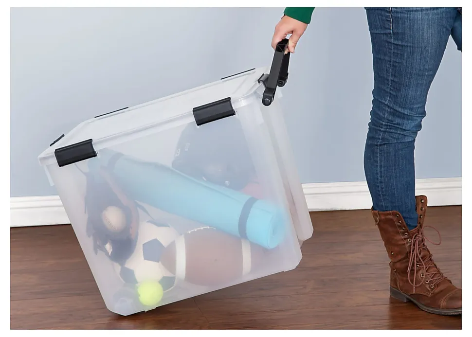 IRIS® Weathertight® Plastic Storage Container With Latch Lid, 18 3/4" x 17 3/4" x 23 5/8", Clear