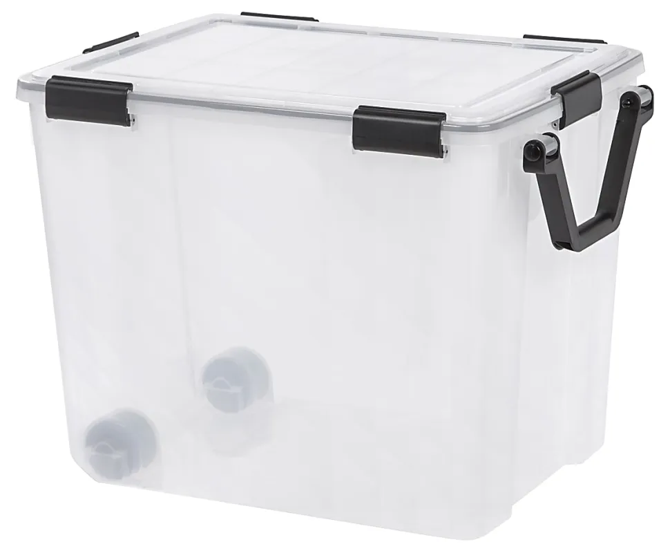 IRIS® Weathertight® Plastic Storage Container With Latch Lid, 18 3/4" x 17 3/4" x 23 5/8", Clear