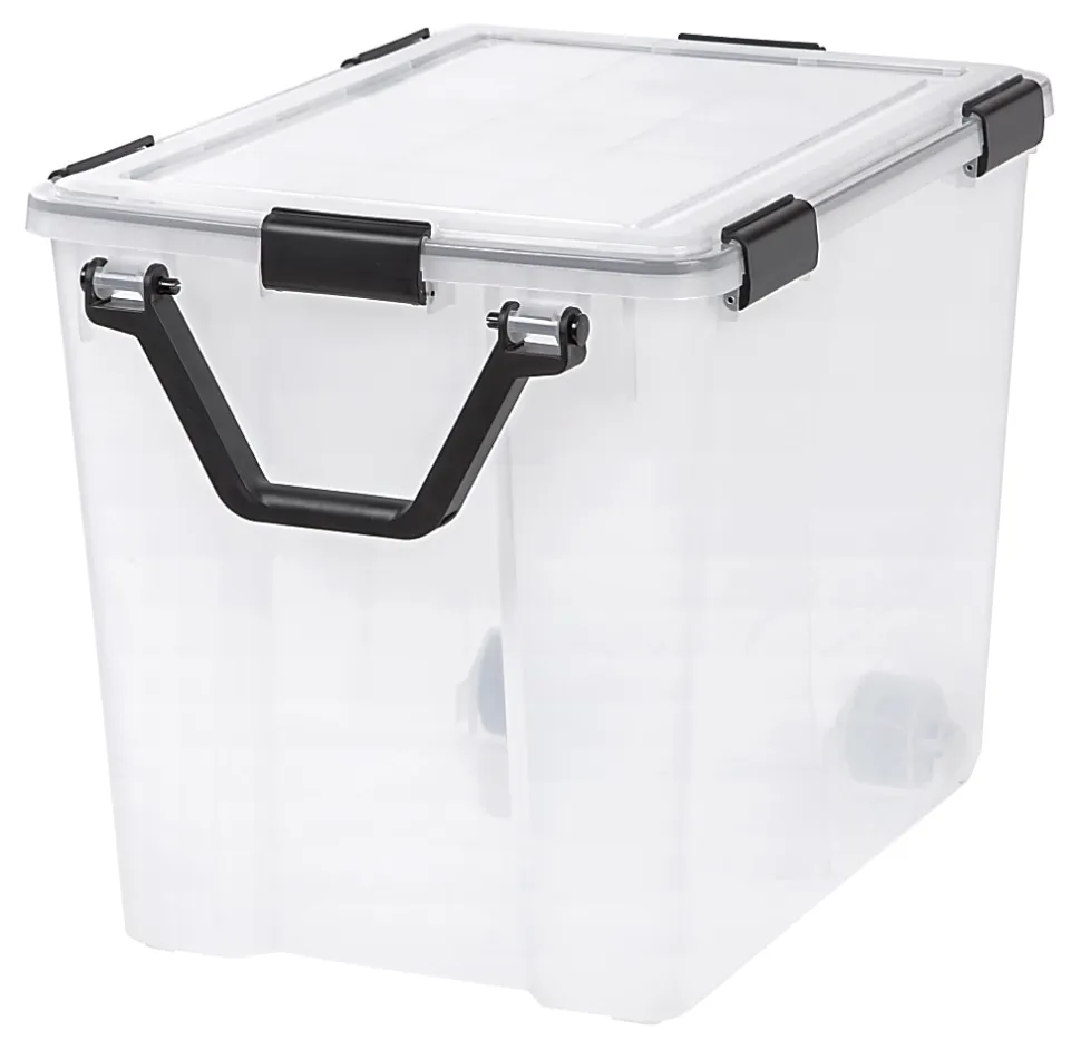 IRIS® Weathertight® Plastic Storage Container With Latch Lid, 18 3/4" x 17 3/4" x 23 5/8", Clear