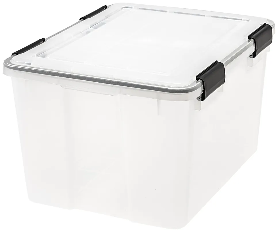 IRIS® Weathertight® Storage Container, 46 Quarts, 11 4/5" x 15 4/5" x 19 7/10", Clear