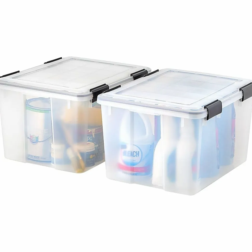IRIS® Weathertight® Storage Container, 46 Quarts, 11 4/5" x 15 4/5" x 19 7/10", Clear