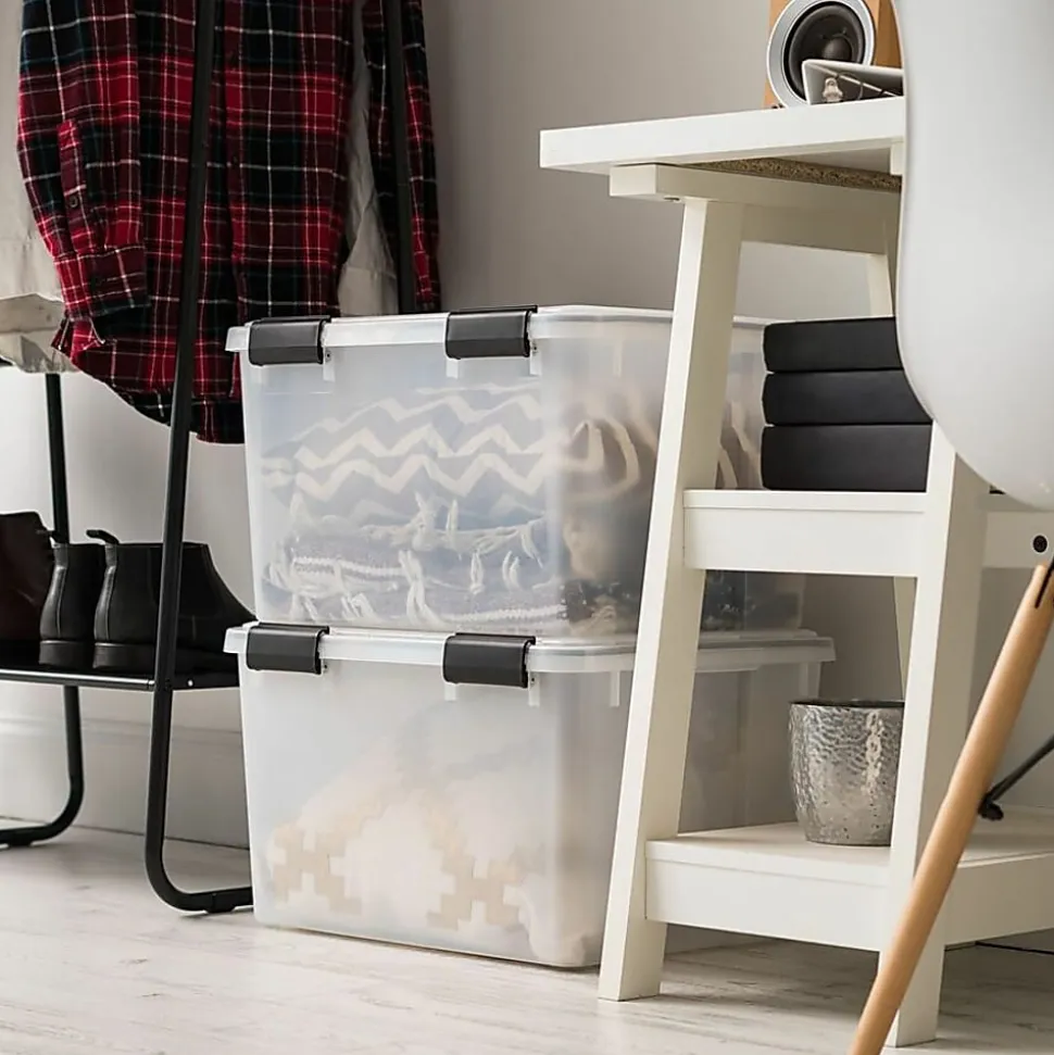 IRIS® Weathertight® Storage Container, 46 Quarts, 11 4/5" x 15 4/5" x 19 7/10", Clear