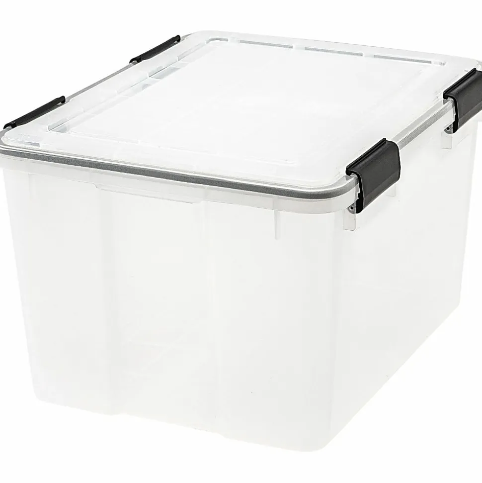 IRIS® Weathertight® Storage Container, 46 Quarts, 11 4/5" x 15 4/5" x 19 7/10", Clear