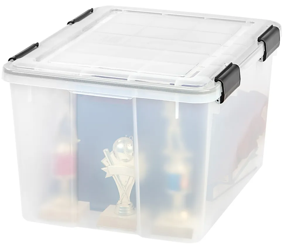 IRIS® Weathertight® Storage Container, 46 Quarts, 11 4/5" x 15 4/5" x 19 7/10", Clear