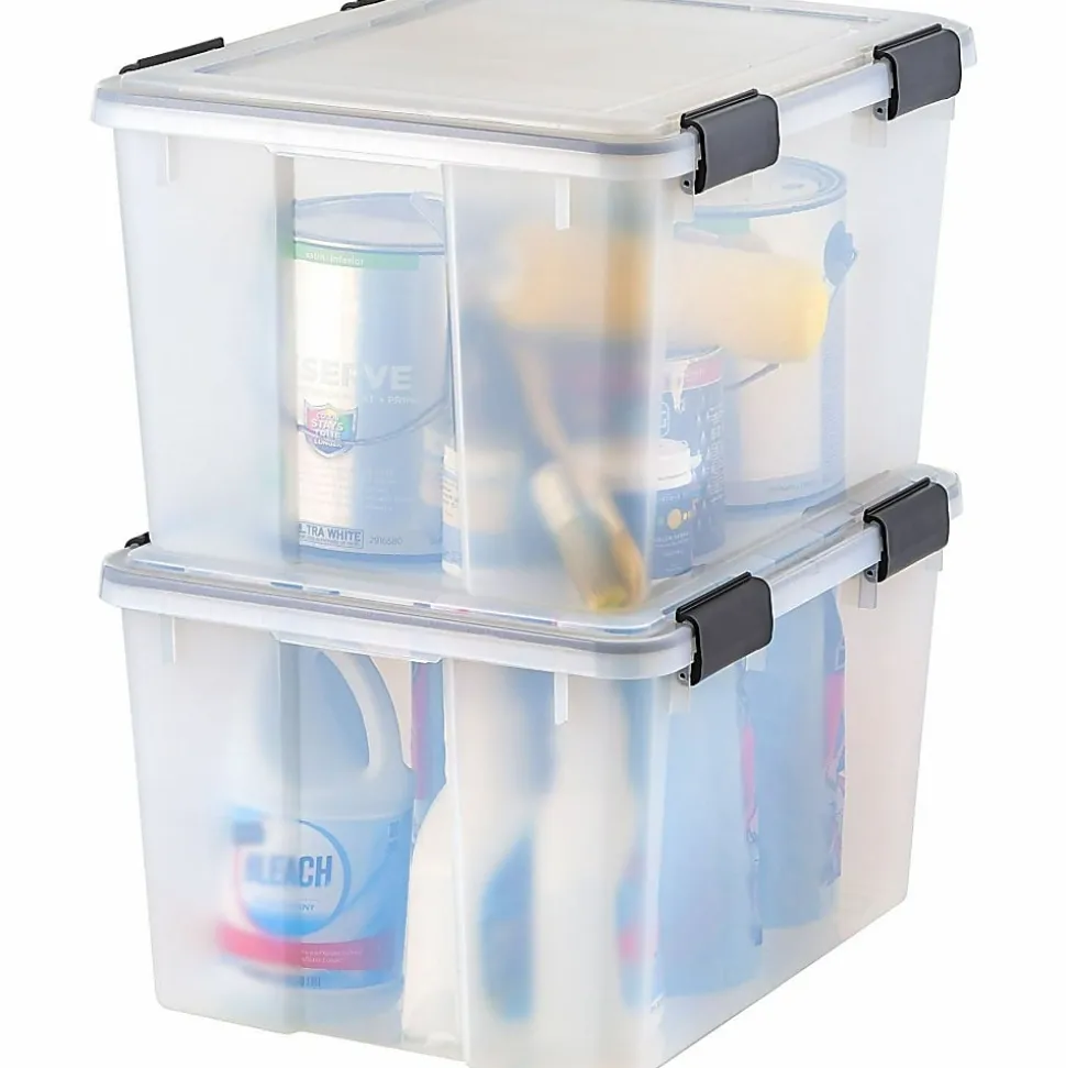 IRIS® Weathertight® Storage Container, 46 Quarts, 11 4/5" x 15 4/5" x 19 7/10", Clear