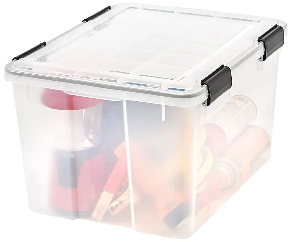 IRIS® Weathertight® Storage Container, 46 Quarts, 11 4/5" x 15 4/5" x 19 7/10", Clear