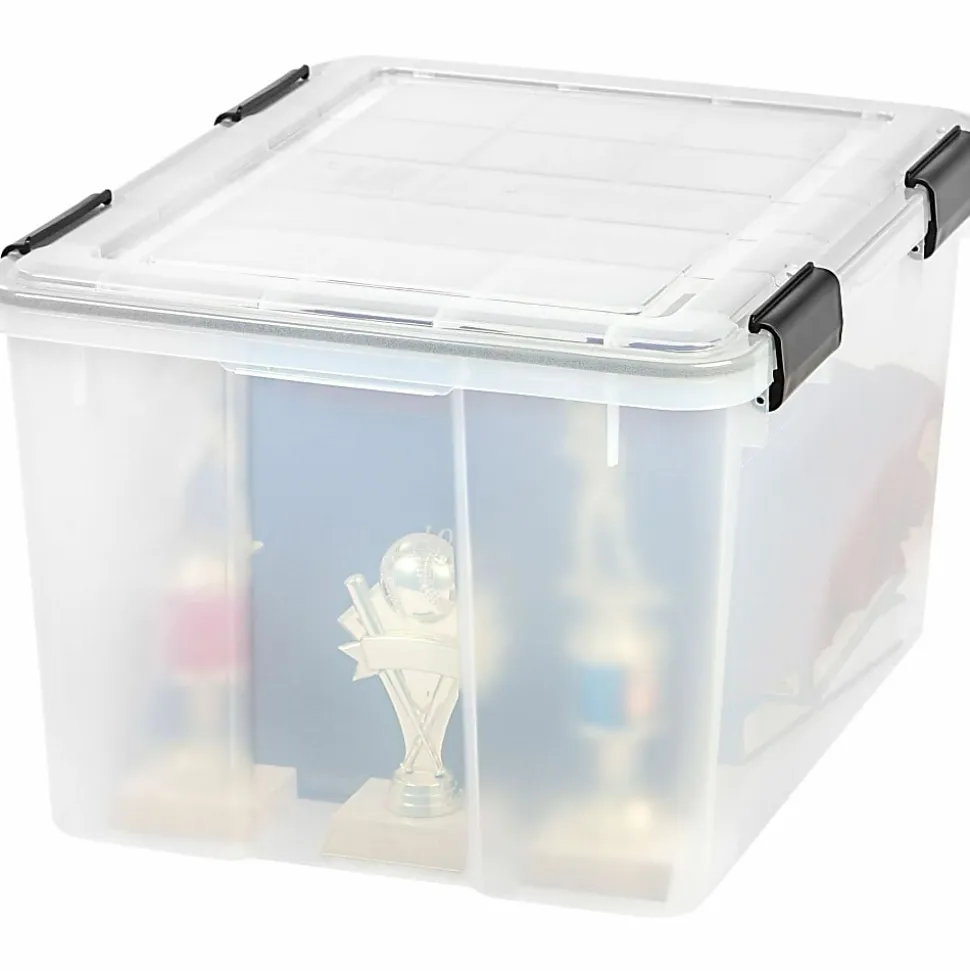 IRIS® Weathertight® Storage Container, 46 Quarts, 11 4/5" x 15 4/5" x 19 7/10", Clear