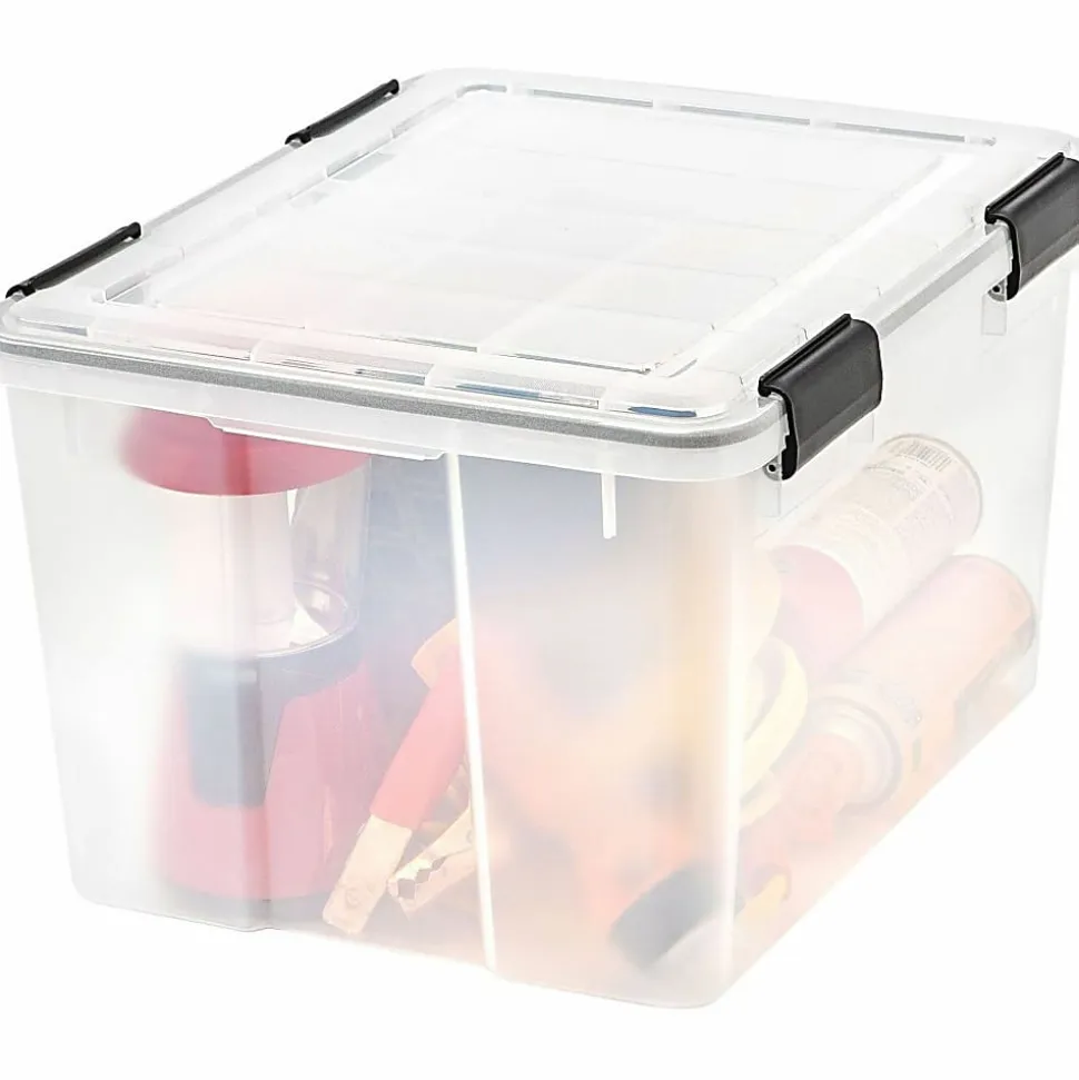 IRIS® Weathertight® Storage Container, 46 Quarts, 11 4/5" x 15 4/5" x 19 7/10", Clear