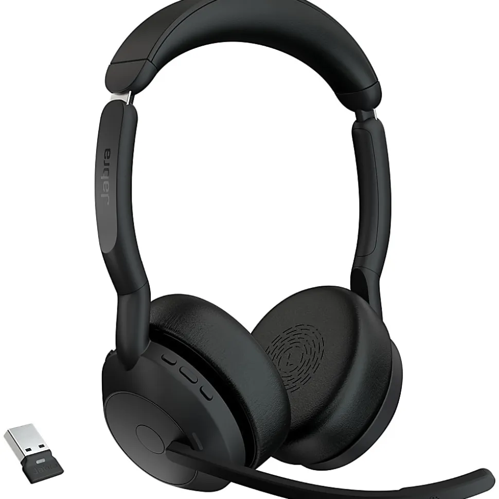 Jabra Evolve2 55 Headset - Stereo - Wireless - Bluetooth - 98.4 ft - 20 Hz to 20 kHz - On-ear - Binaural - 2559998999901