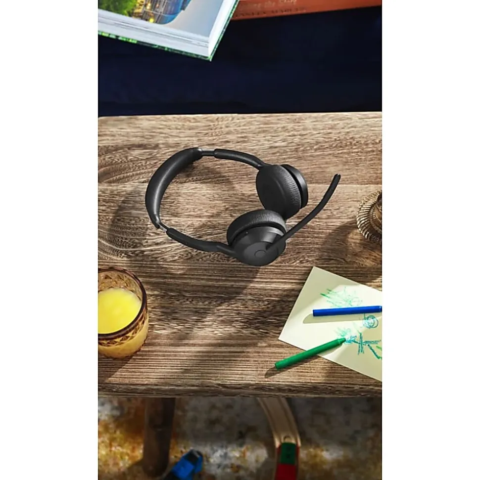 Jabra Evolve2 55 Headset - Stereo - Wireless - Bluetooth - 98.4 ft - 20 Hz to 20 kHz - On-ear - Binaural - 2559998999901