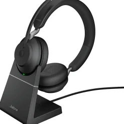 Jabra Evolve2 65 Headset With Charging Stand - Stereo - USB Type A - Wireless - Bluetooth - Over-the-head - Binaural - Supra-aural - Black