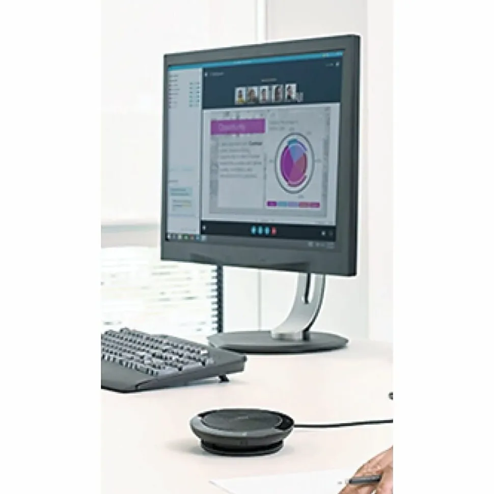 Jabra Speak 510+ MS Speakerphone Wired/Wireless Bluetooth Skype for Business 4 Meeting Persons Capacity Omni directional Microphone(s) Black