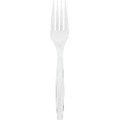 JAM PAPER Big Party Pack of Premium Plastic Forks, Clear, 100 Disposable Forks/Box