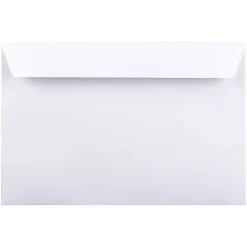JAM PaperĀ® Booklet Envelopes, 6" x 9", Gummed Seal, White, Pack Of 50 Envelopes