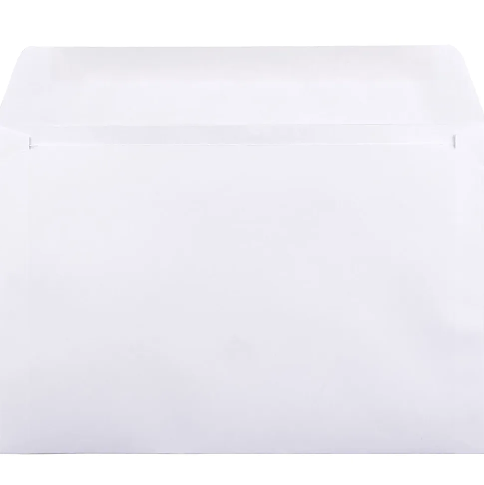 JAM Paper® Booklet Envelopes, 6" x 9", Gummed Seal, White, Pack Of 50 Envelopes