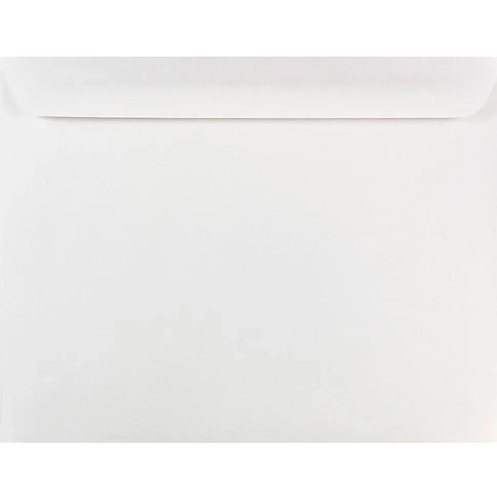 JAM Paper® Booklet Envelopes, 10 x 13, Gummed Seal, White, Pack Of 25
