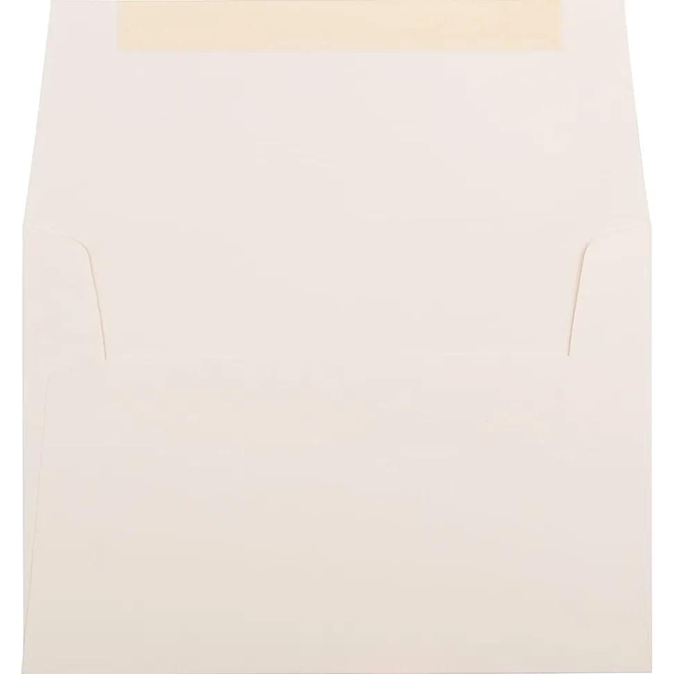 JAM Paper® Booklet Invitation Envelopes, A7, Gummed Seal, Wove Finish, Strathmore Natural White, Pack Of 25