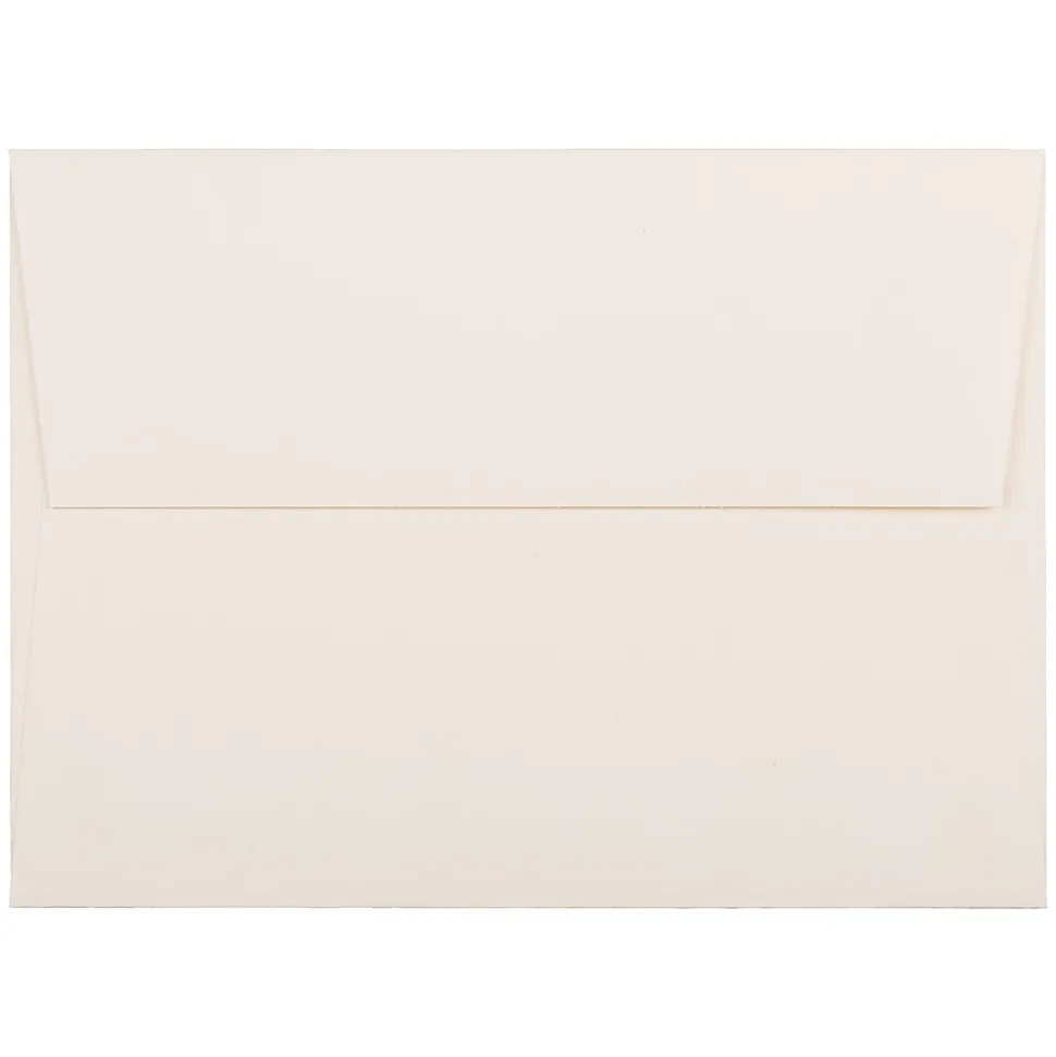 JAM Paper® Booklet Invitation Envelopes, A7, Gummed Seal, Wove Finish, Strathmore Natural White, Pack Of 25