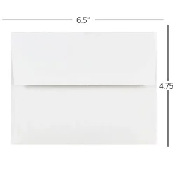 JAM PaperĀ® Booklet Invitation Envelopes, A6, Gummed Seal, White, Pack Of 100 Envelopes