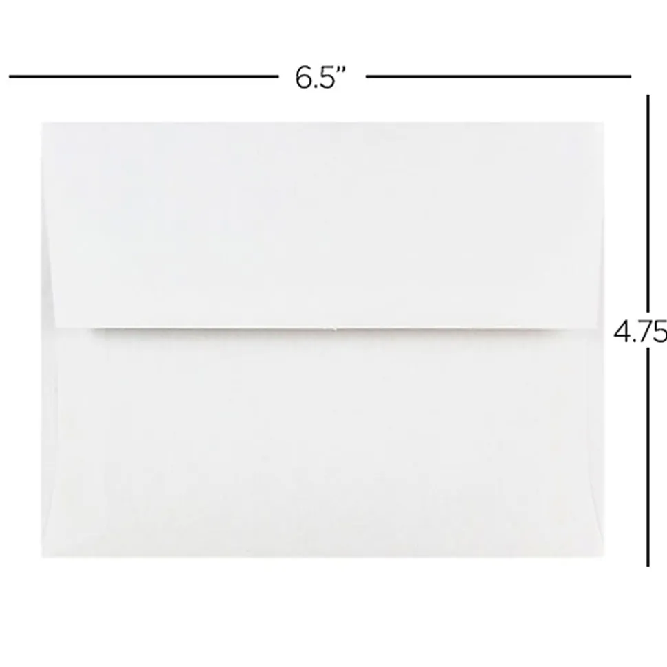 JAM Paper® Booklet Invitation Envelopes, A7, Gummed Seal, 30% Recycled, Strathmore Bright White, Pack Of 25