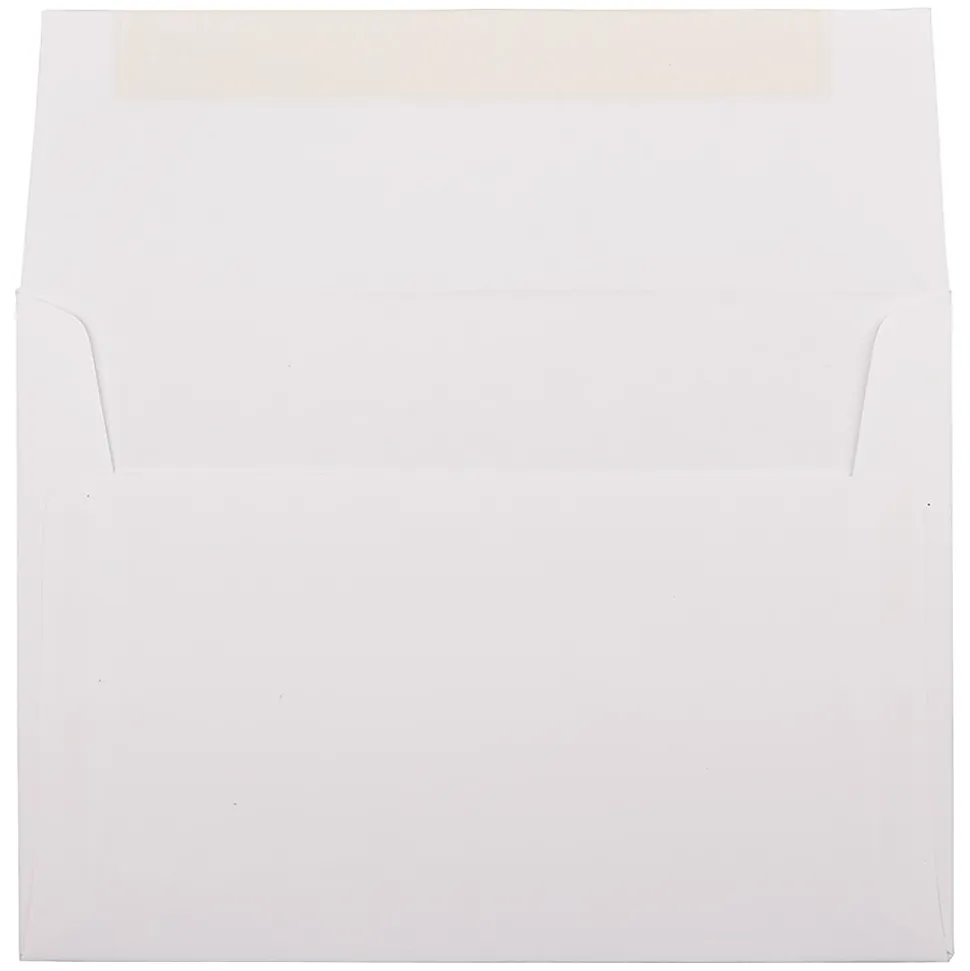 JAM Paper® Booklet Invitation Envelopes, A7, Gummed Seal, 30% Recycled, Strathmore Bright White, Pack Of 25