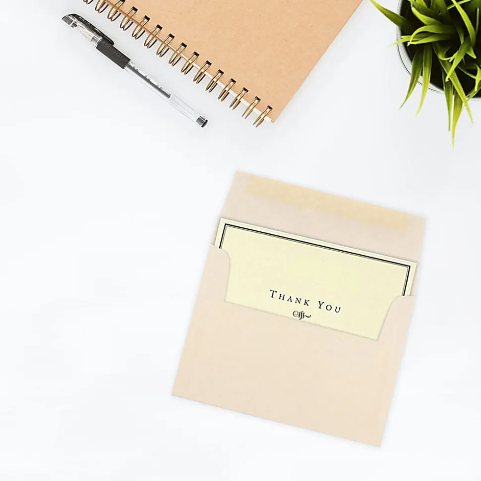 JAM Paper® Booklet Invitation Envelopes, A2, Gummed Seal, 30% Recycled, Natural, Pack Of 25