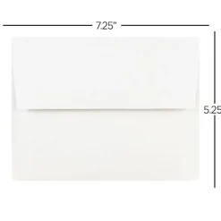 JAM Paper® Booklet Invitation Envelopes, A7, Gummed Seal, White, Pack Of 50 Envelopes