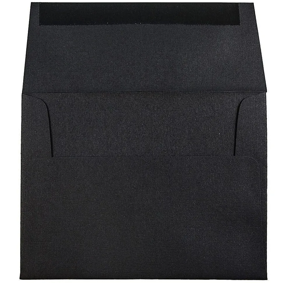 JAM Paper® Booklet Invitation Envelopes, A6, Gummed Seal, 30% Recycled, Black, Pack Of 25