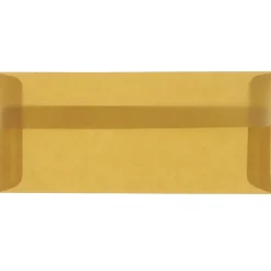 JAM Paper® #10 Business Booklet Envelopes, Translucent, Gummed Closure, Earth Brown, Pack Of 25