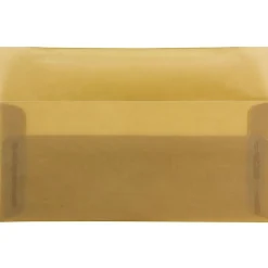 JAM Paper® #10 Business Booklet Envelopes, Translucent, Gummed Closure, Earth Brown, Pack Of 25