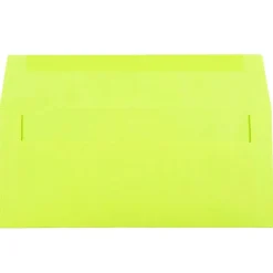 JAM PAPER #10 Business Colored Envelopes, 4 1/8" x 9 1/2", Ultra Lime Green, Pack Of 25