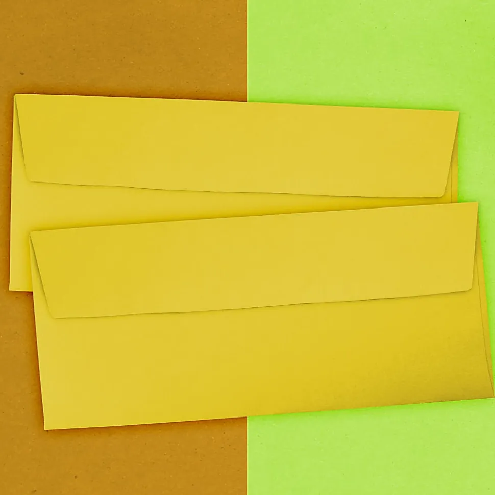 JAM PAPER #10 Business Colored Envelopes, 4 1/8" x 9 1/2", Yellow, Pack Of 25
