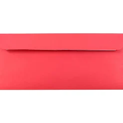 JAM PAPER #10 Business Colored Envelopes With Peel And Seal Closure, 4 1/8" x 9 1/2", Red, Pack Of 25