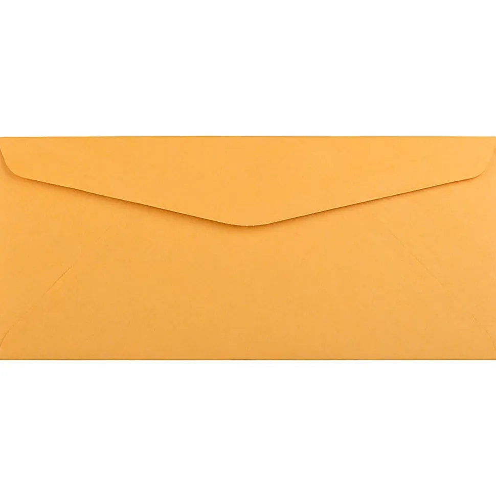 JAM PAPER #10 Business Commercial Envelopes, 4 1/8" x 9 1/2", Brown Kraft Manila, Pack Of 25