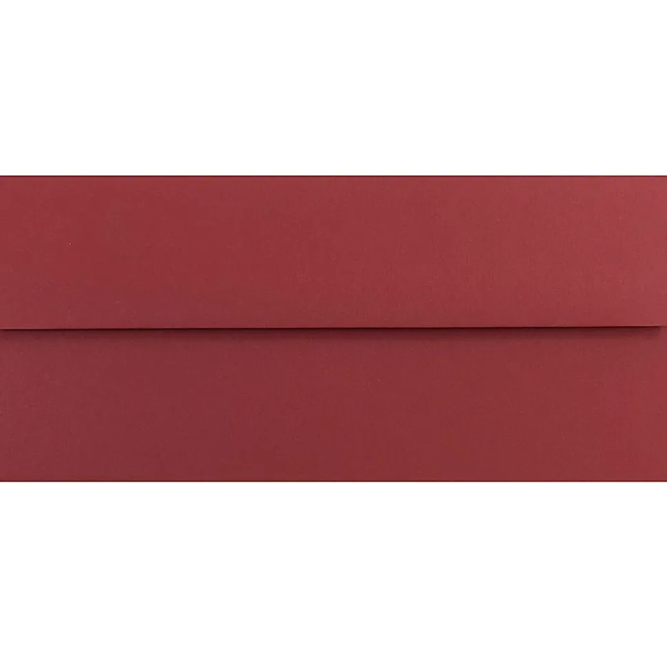 JAM PAPER #10 Business Premium Envelopes, 4 1/8" x 9 1/2", Dark Red, Pack Of 25
