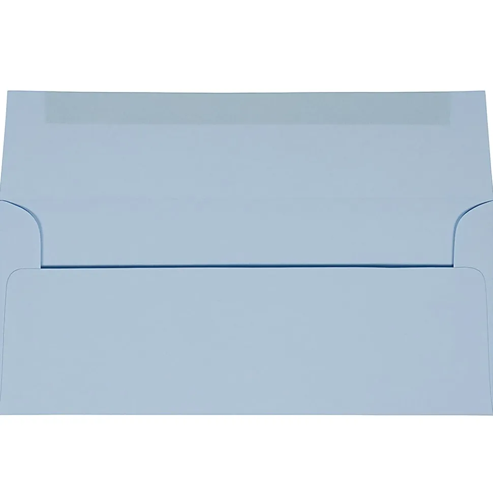 JAM PAPER #10 Business Premium Envelopes, 4 1/8" x 9 1/2", Pastel Baby Blue, Pack Of 25
