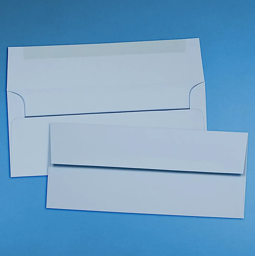 JAM PAPER #10 Business Premium Envelopes, 4 1/8" x 9 1/2", Pastel Baby Blue, Pack Of 25