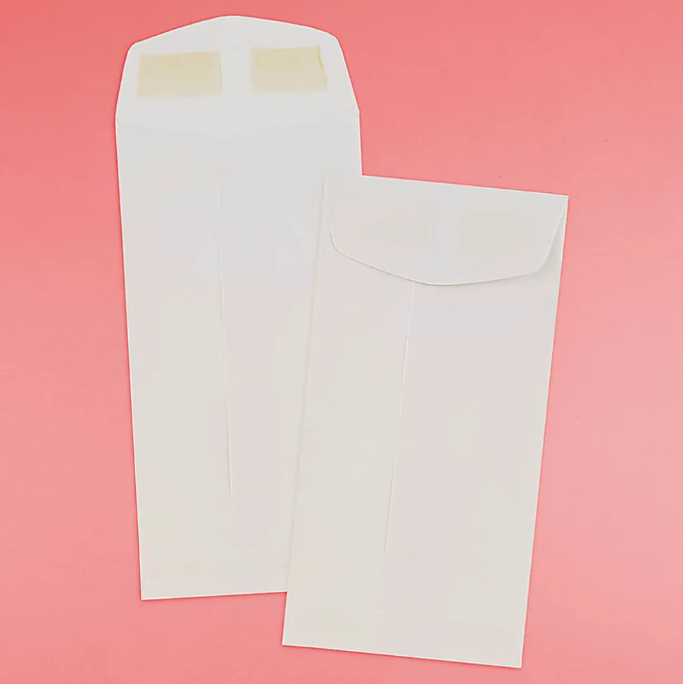 JAM Paper® Envelopes, Policy, #7 3/4, Gummed Seal, White, Pack Of 25
